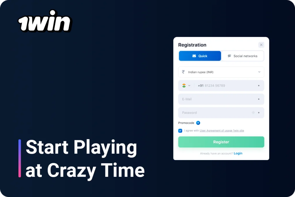 How to start playing Crazy Time at 1Win