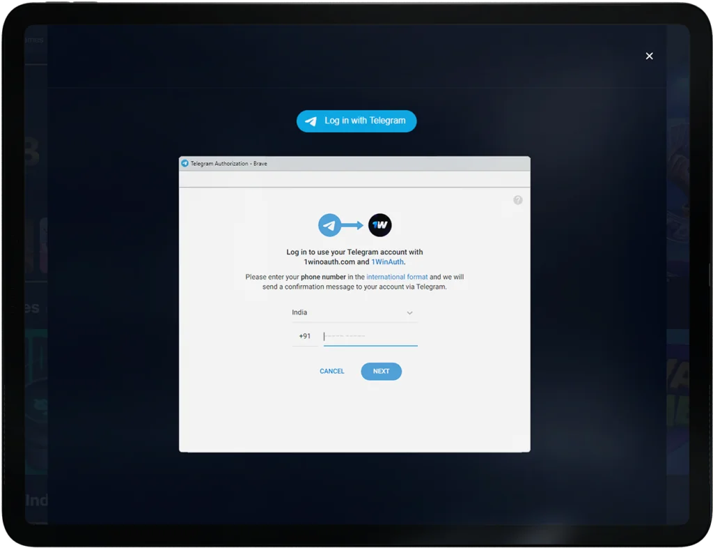 1Win Registration: Connect Social Network to the Account